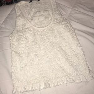 white crop top ruffle tank!